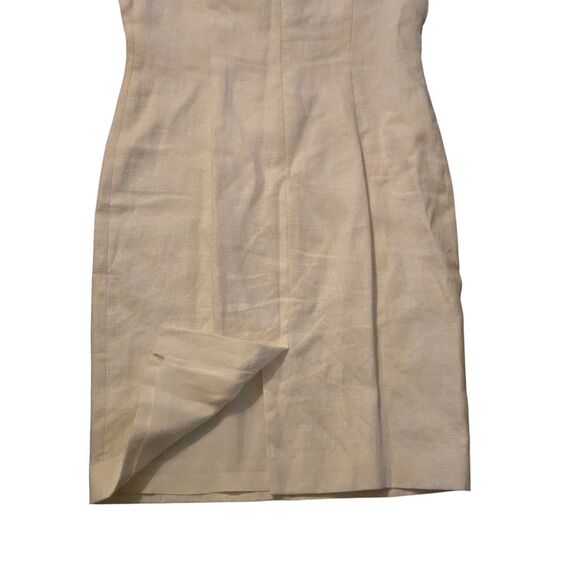 VTG Constance Saunders 100% Linen White Dress 8 Luxury Princess Diana Inspired - Picture 4 of 10